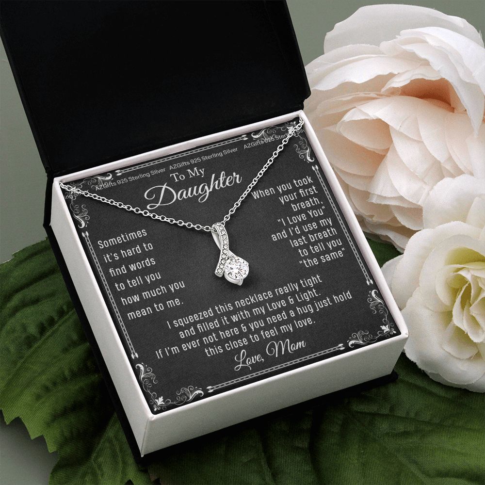 To My Daughter Necklace From Mom - Necklaces For Daughter From Mom, Mother Daughter Necklace, Gifts For Daughters From Mothers, Jewelry Gift For Badass Daughter On Birthday, Christmas, Graduation Alluring Beauty Necklace