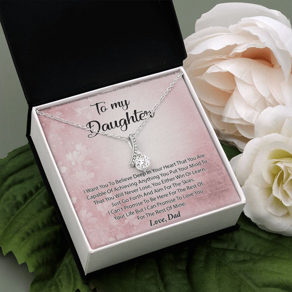 To My Daughter Necklace Gift From Mom I Love You Forever and Always Hearts Necklace For Daughter Present for Birthday Anniversary Christmas Valentine's Day Alluring Beauty Necklace