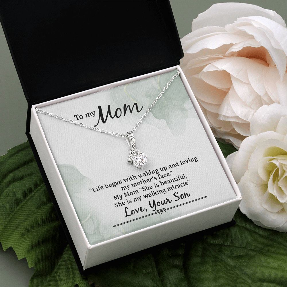 Mom Necklace Gifts for Mom from Daughter to Mom Gifts for Mothers Day from Daughter, To My Mom Necklace from Daughter to Mom Birthday Gifts Necklace with Message Card and Gift Box20 Alluring Beauty Necklace