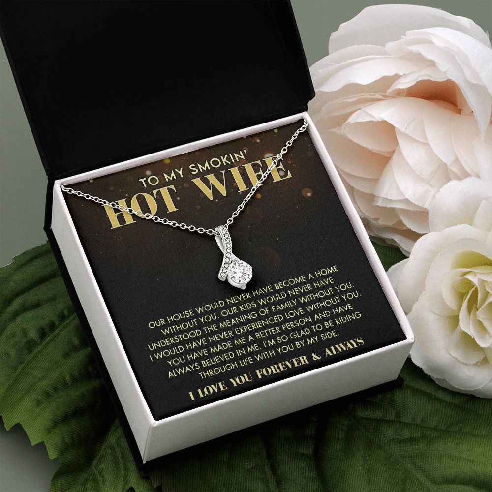 To My Wife Necklace from Husband, Personalized Necklace for Women, Luxury Necklace for Wife from Man Men, Wedding Anniversary Present For Wife, Beautiful Wife Jewelry Christmas Birthday Gift For Wife11 Alluring Beauty Necklace