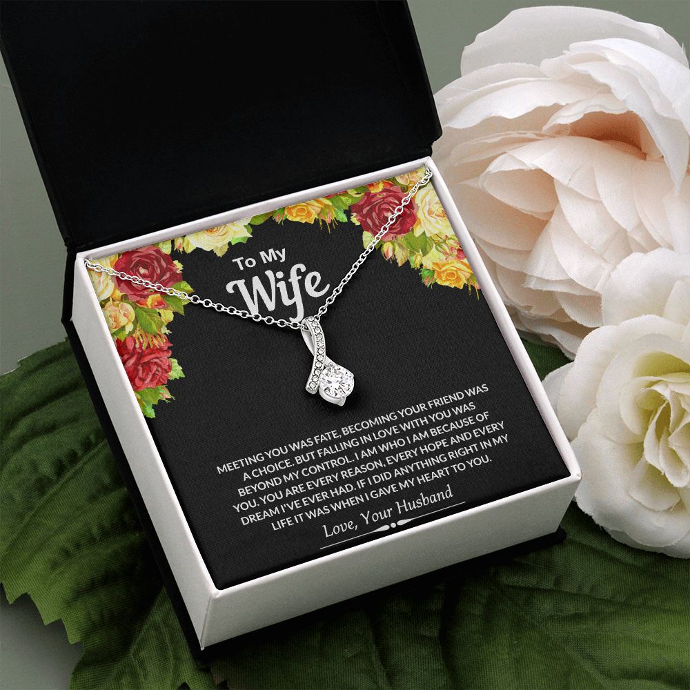 To My Wife Necklace from Husband Jewelry Gift For Wife Valentines Gift for Her Alluring Beauty Necklace