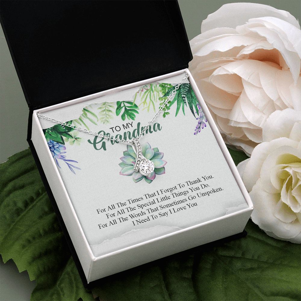 To My Grandma Necklace, Gift for Grandmother Necklace, Mothers Day Gift For Grandma Nana, Grandma Jewelry From Grandchildren GrandKids , Jewelry Box Gift For Grandma Grandmother19 Alluring Beauty Necklace