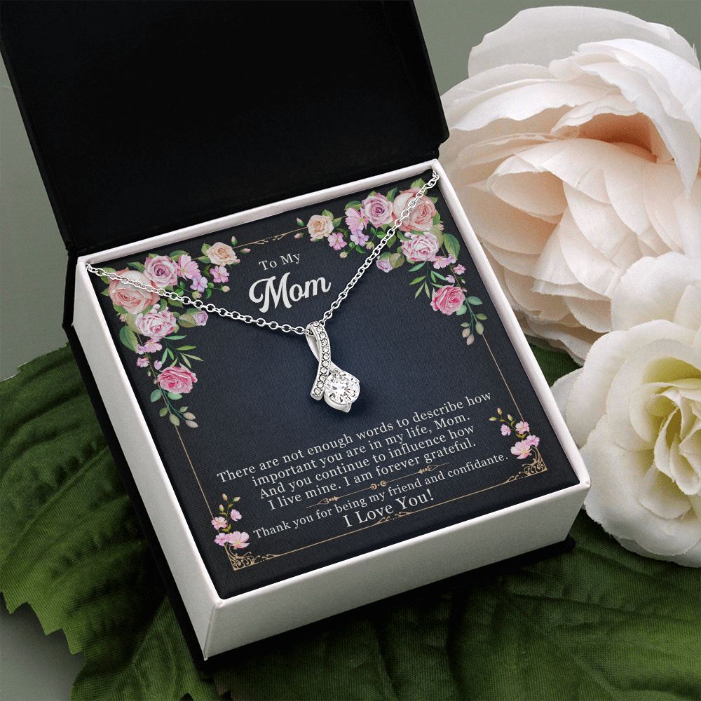 To My Mom Necklace Pendant Gift From Daughter Thank You For Being My Friend And Confidant With Message Card Gift For Mom Alluring Beauty Necklace