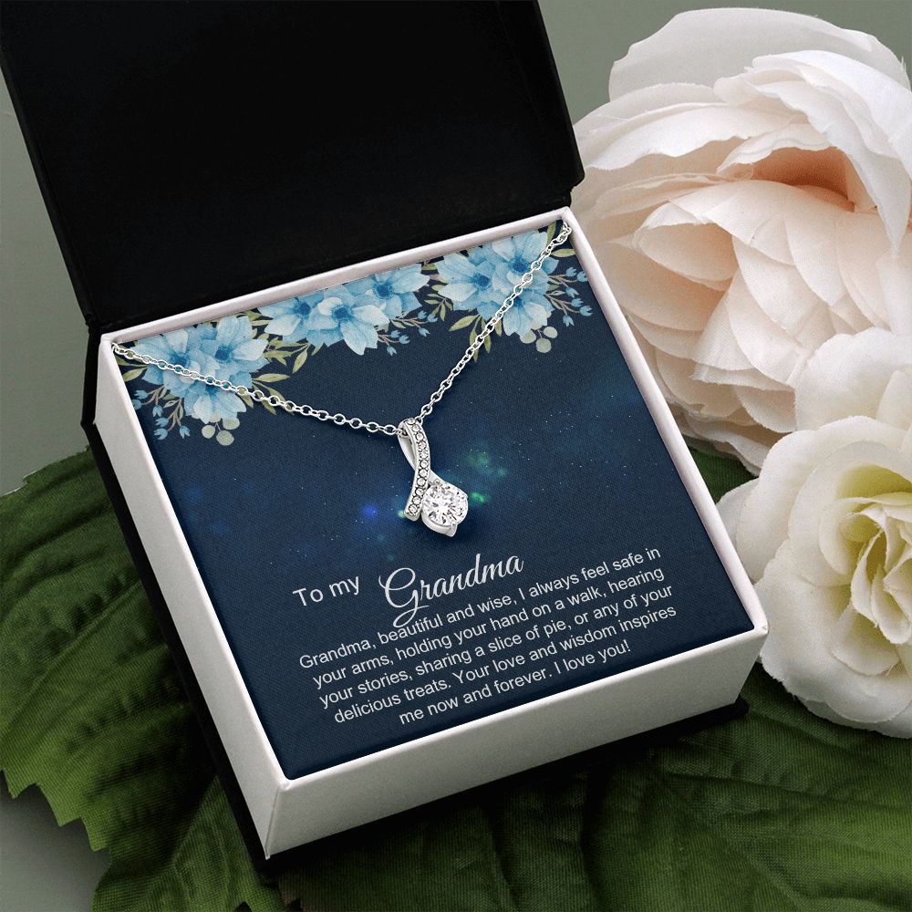 To My Grandma Necklace, Gift for Grandmother Necklace, Mothers Day Gift For Grandma Nana, Grandma Jewelry From Grandchildren GrandKids , Jewelry Box Gift For Grandma Grandmother2 Alluring Beauty Necklace