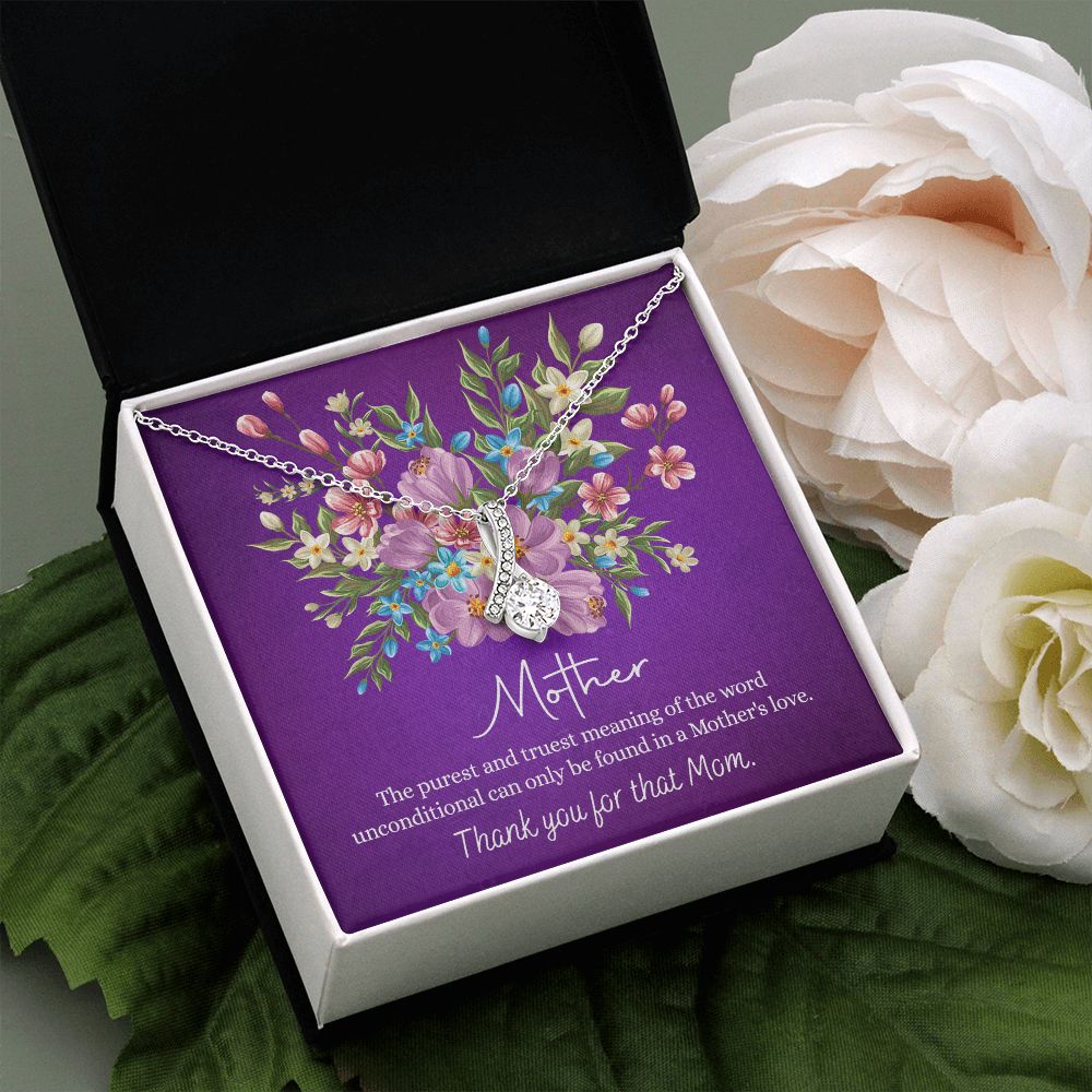 Happy Mother's Day Gift for Mom from Daughter Message Card Necklace Gift Idea Mother Jewelry Mom Necklace from Daughter To My Mom Love Knot Necklace Pendant Alluring Beauty Necklace