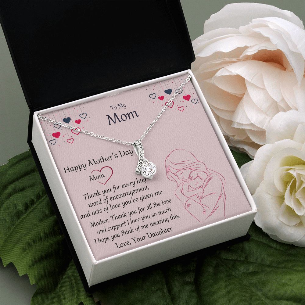 Mom Necklace Gifts for Mom from Daughter to Mom Gifts for Mothers Day from Daughter, To My Mom Necklace from Daughter to Mom Birthday Gifts Necklace with Message Card and Gift Box10 Alluring Beauty Necklace