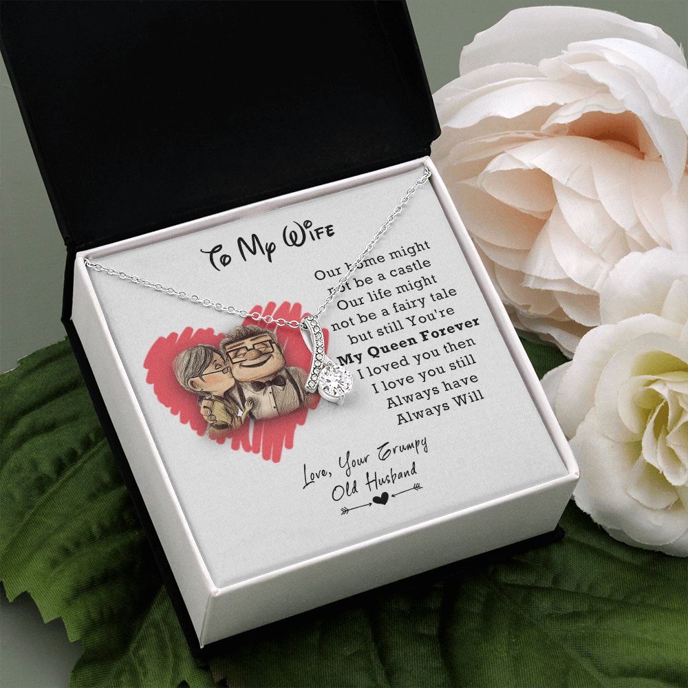 To My Wife Necklace from Husband, Personalized Necklace for Women, Luxury Necklace for Wife from Man Men, Wedding Anniversary Present For Wife, Beautiful Wife Jewelry Christmas Birthday Gifts For Wife3 Alluring Beauty Necklace