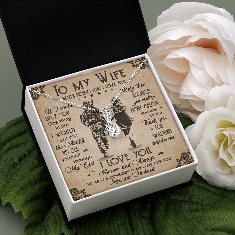 Birthday Gifts For Wife, Necklace Gifts For Wife From Husband, To My Wife Jewelry For Women , To My Wife Necklace  from Husband Wedding Anniversary Present For Wife, Beautiful Wife Jewelry Christmas20 Alluring Beauty Necklace