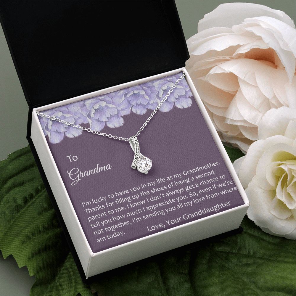 To My Grandma Necklace, Gift for Grandmother Necklace, Mothers Day Gift For Grandma Nana, Grandma Jewelry From Grandchildren GrandKids , Jewelry Box Gift For Grandma Grandmother21 Alluring Beauty Necklace