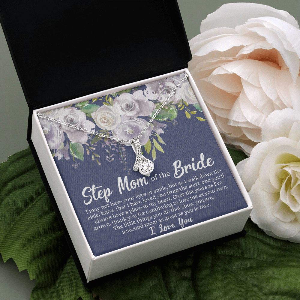 To My Stepmother of the Bride Necklace, Stepmother of the Bride Gifts Idea, Necklace for Stepmom of the Bride Gifts, Wedding Gifts for Stepmom, Gifts for Step Mother of the Bride Alluring Beauty Necklace