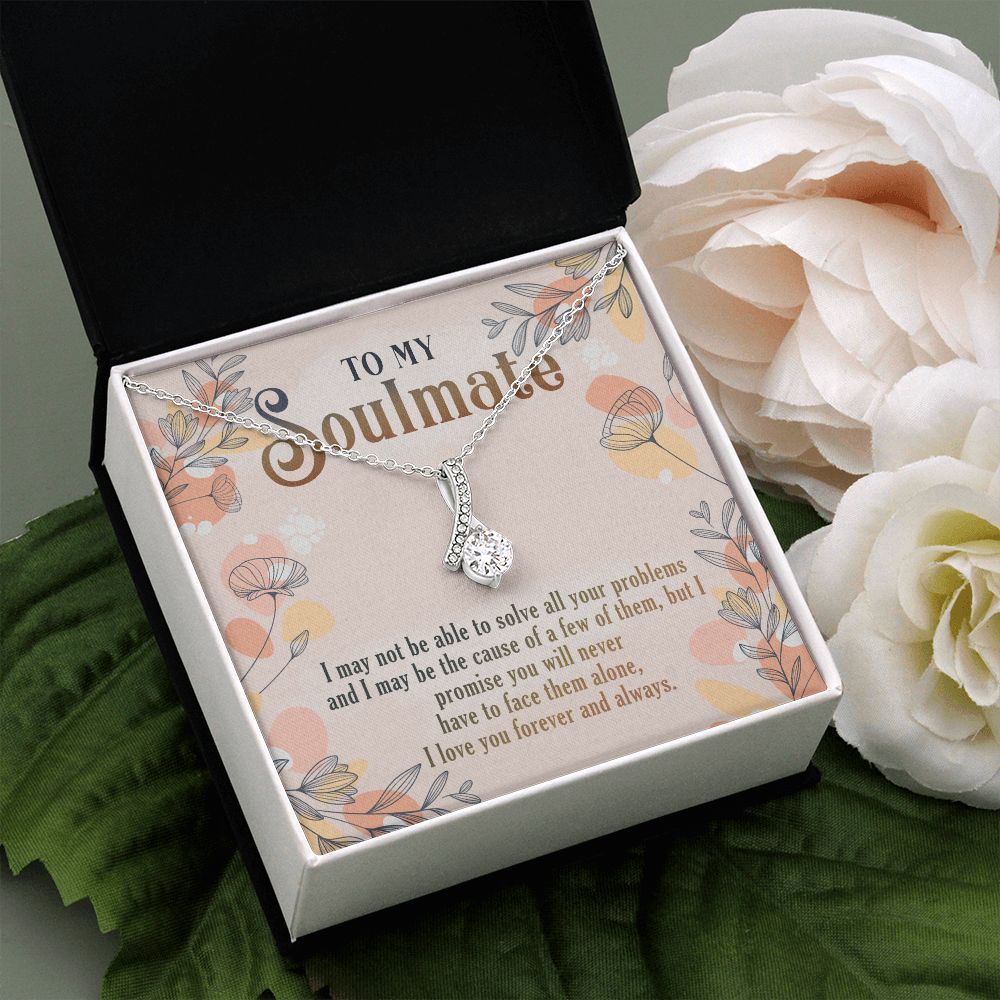 To My Soulmate Necklace for Women Birthday Christmas Jewelry Gifts For My Wife with Message Card Box Personalized Gift Present Pendant for Future Wife Soulmate Girlfriend Love 8 Alluring Beauty Necklace