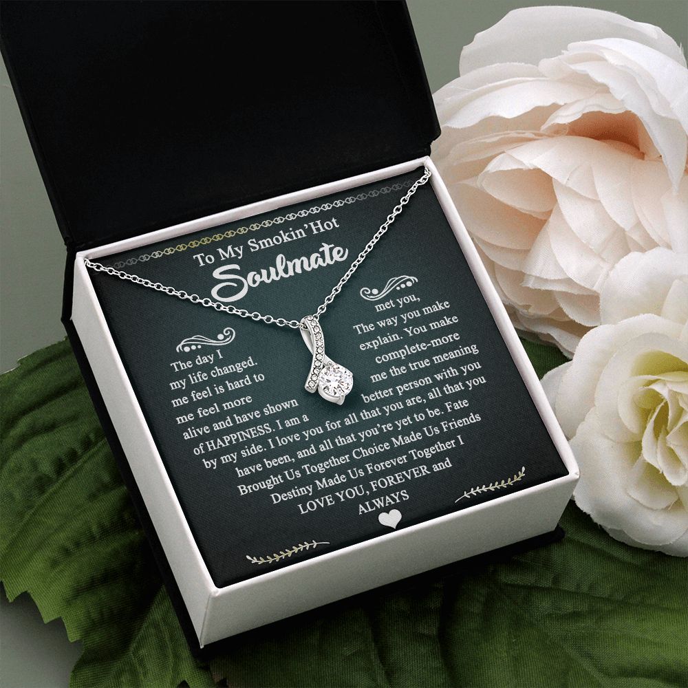 To My Smokin Hot Soulmate Necklace - Wife Gifts From Husband To My Wife Necklace, Gift for Her Romantic, Girlfriend Gifts Necklace for Wife from Men Includes Message Card and Gift Box 3 Alluring Beauty Necklace
