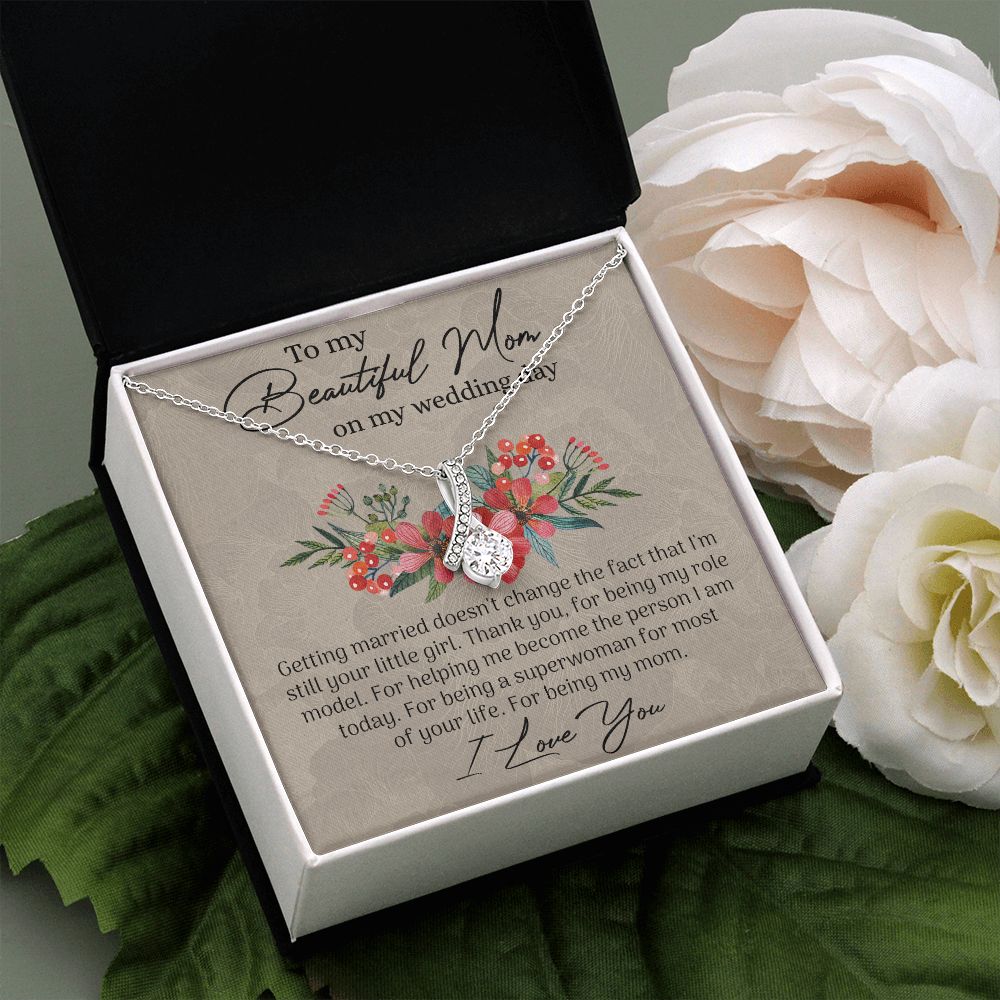 Mom Wedding Gift from Bride, Gift for Mom on Wedding Day, Mother of the Bride Necklace, Wedding Gift for Mom, Bride to Mom Gift Alluring Beauty Necklace