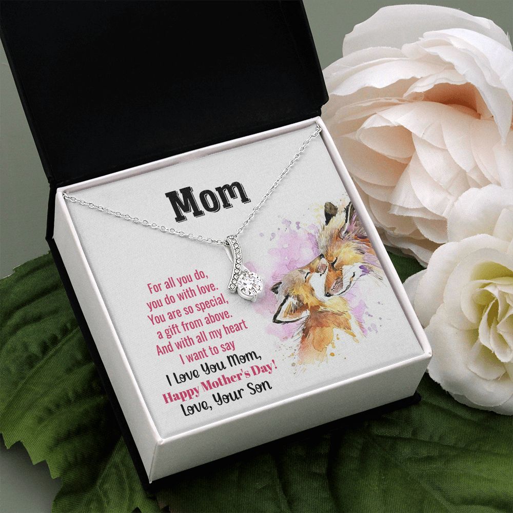 Mom Necklace Gifts for Mom from Daughter to Mom Gifts for Mothers Day from Daughter, To My Mom Necklace from Daughter to Mom Birthday Gifts Necklace with Message Card and Gift Box2241 Alluring Beauty Necklace