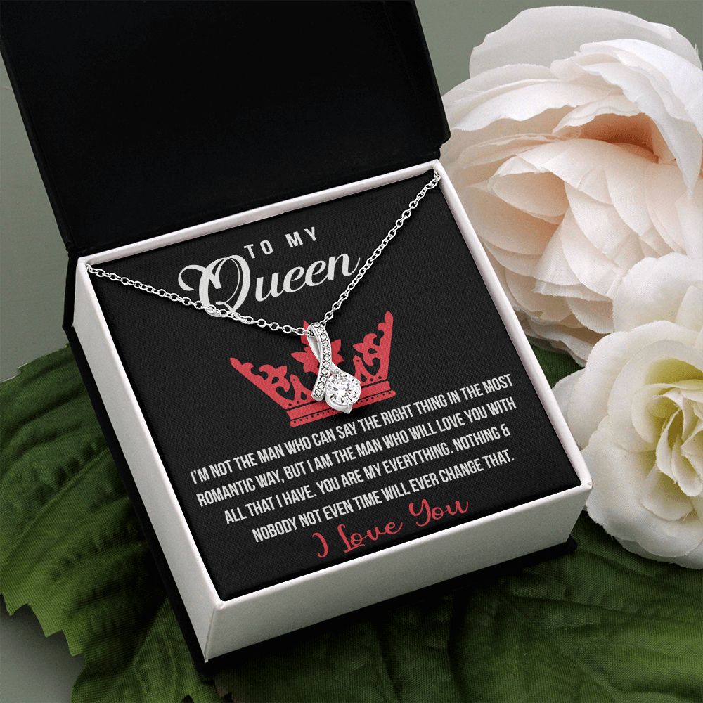 To My Queen Love Knot Necklace, Gift For Wife Girlfriend Soulmate Future Wife Alluring Beauty Necklace