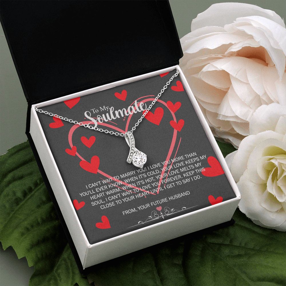 To My Soulmate Necklace for Future Wife Girlfriend Fiancee Anniversary Gift Alluring Beauty Necklace