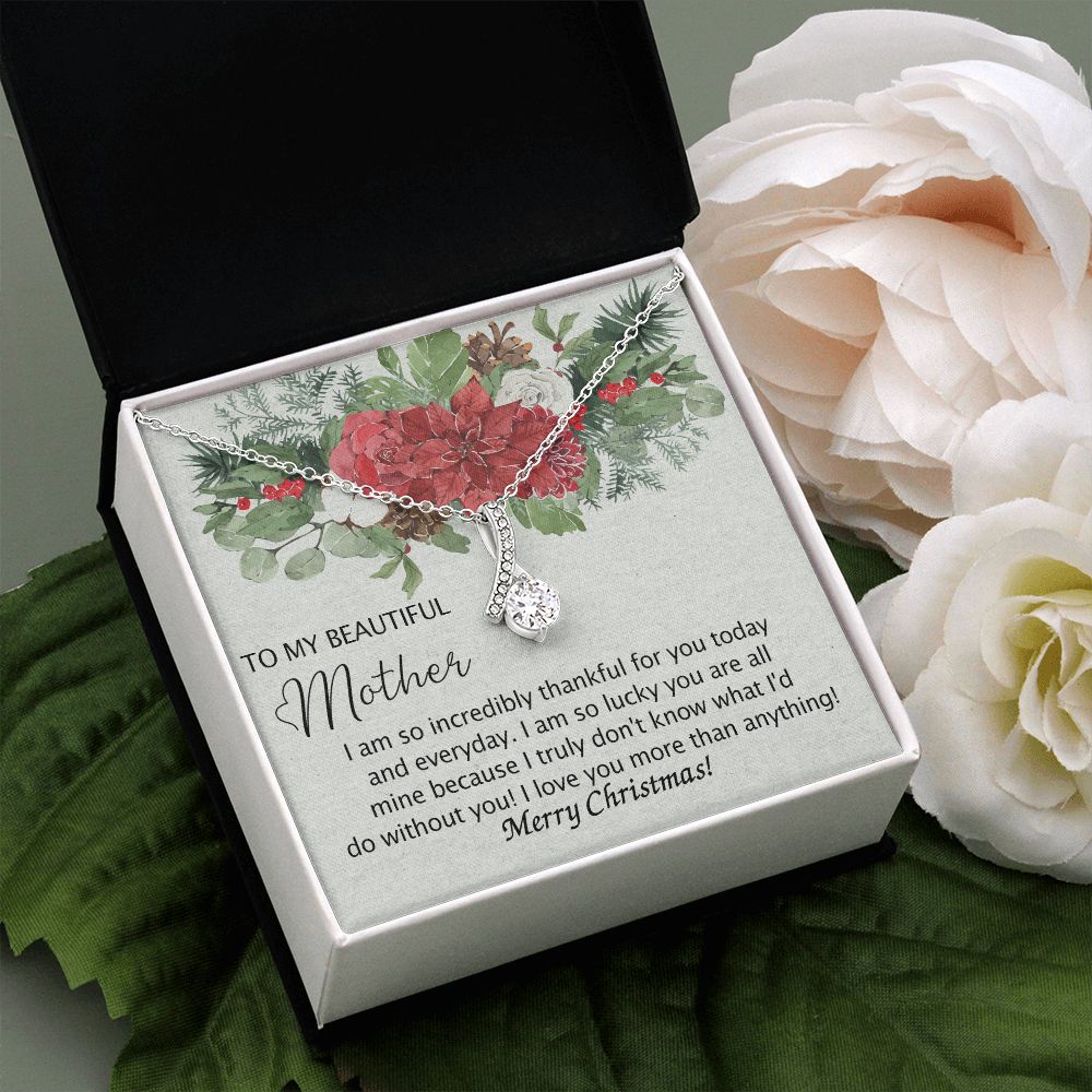 To My Mother Necklace from Daughter Pendant for Mom Christmas Pendant Inspirational Gift from Son to Mom Personalized Necklace Gift for Mother Fiance Christmas Present from Child 301 Alluring Beauty Necklace