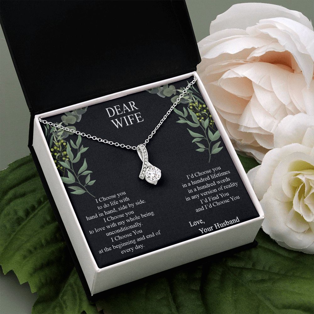 Birthday Gifts For Wife, Necklace Gifts For Wife From Husband, To My Wife Jewelry For Women , To My Wife Necklace  from Husband Wedding Anniversary Present For Wife, Beautiful Wife Jewelry Christmas12 Alluring Beauty Necklace