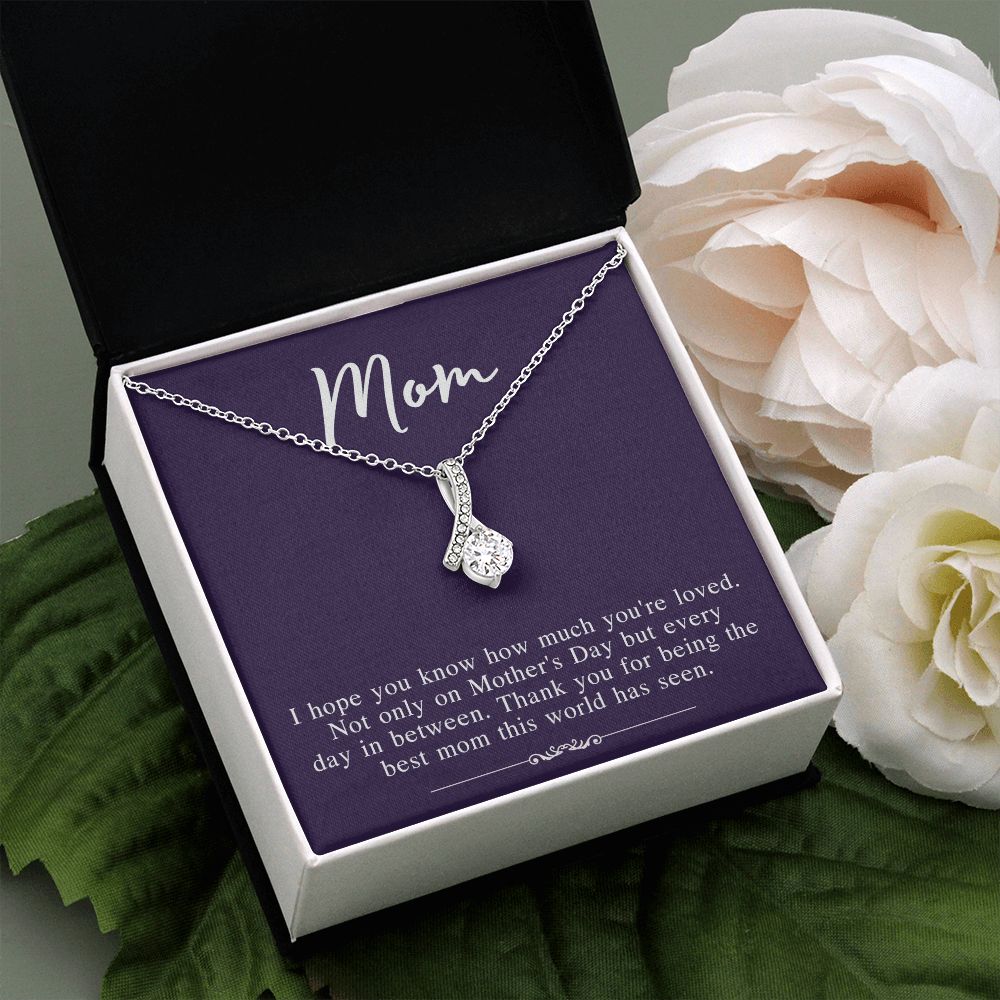 Mom Necklace Gifts for Mom from Daughter to Mom Gifts for Mothers Day from Daughter, To My Mom Necklace from Daughter to Mom Birthday Gifts Necklace with Message Card and Gift Box2239 Alluring Beauty Necklace