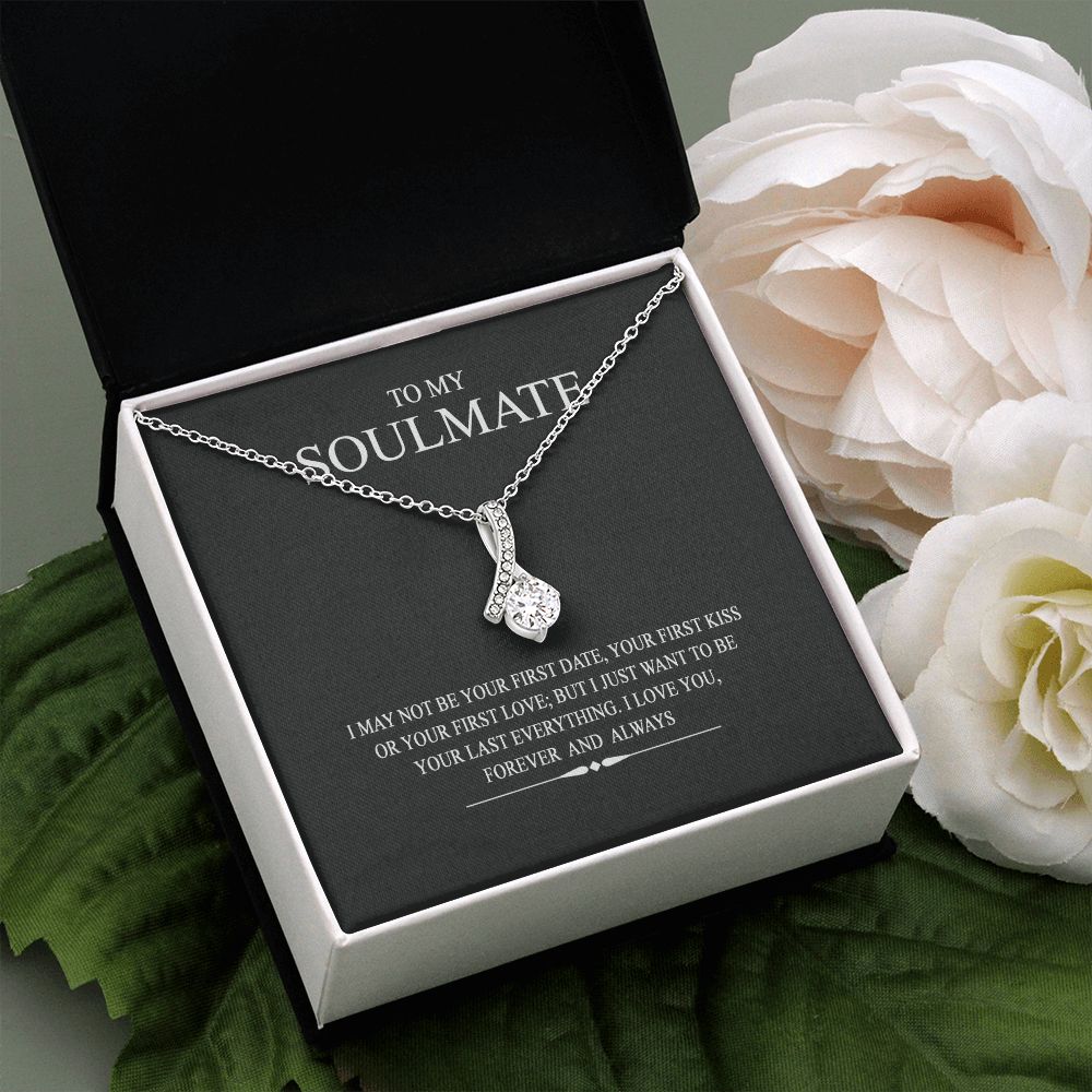 To My Soulmate Wife Girl Your Last Everything Interlocking Necklace Pendant Alluring Beauty Necklace