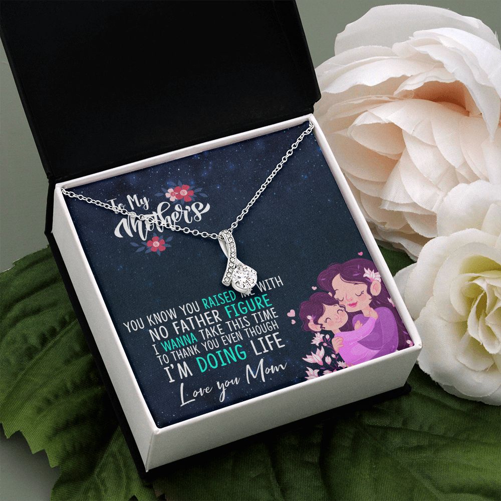 To My Mom Mother Necklace Pendant Gift From Daughter Thank You Even Though I'm Doing Life With Message Card Gift For Mom Alluring Beauty Necklace