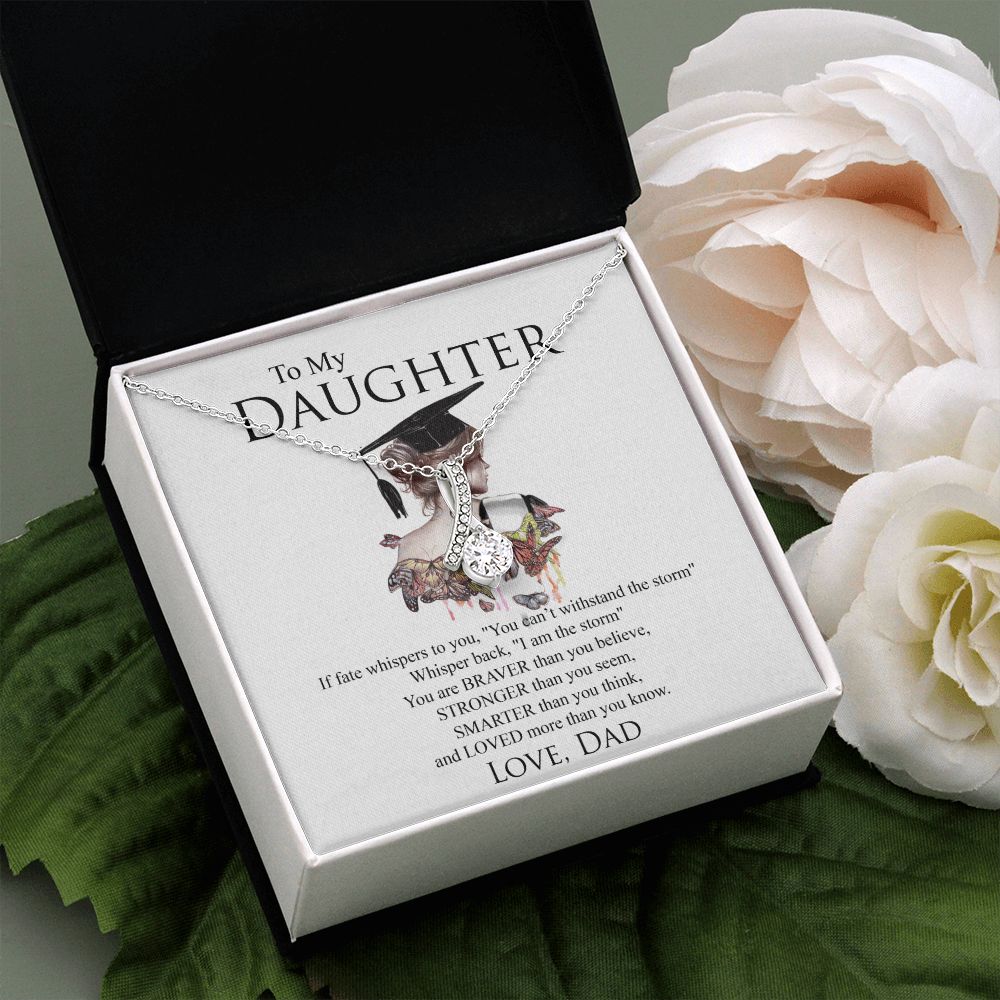 Mother Daughter Gift Ideas, To My Daughter Gift Necklace from Mom, Jewelry Pendant Present for Daughter, Birthday Christmas Gift Graduation Gifts for Daughters, Mother and Daughter Necklace 25 Alluring Beauty Necklace