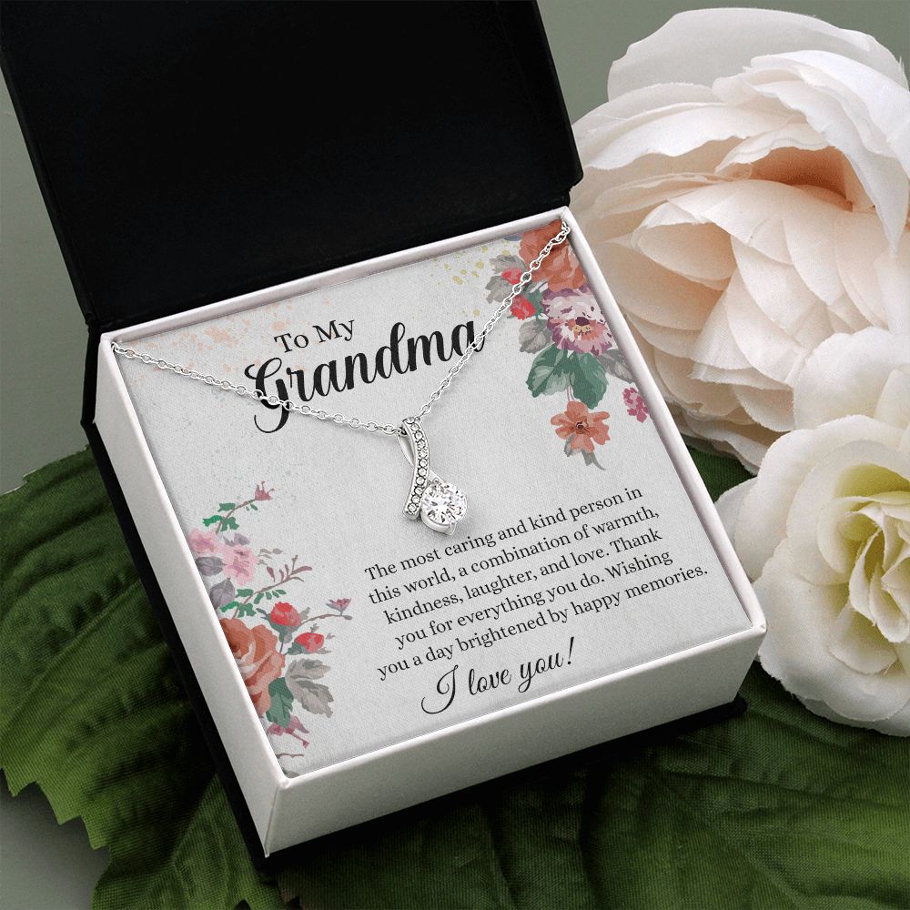 To My Grandma Necklace, Gift for Grandmother Necklace, Mothers Day Gift For Grandma Nana, Grandma Jewelry From Grandchildren GrandKids , Jewelry Box Gift For Grandma Grandmother18 Alluring Beauty Necklace