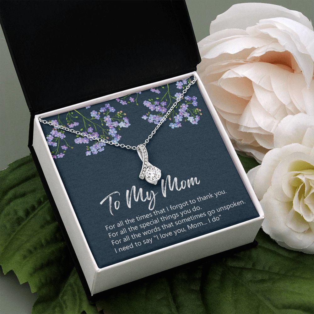 To My Mom Necklace Jewelry Gift, Birthday Gift For Mom, Mother's Day Gift For Mom, Message Card Jewelry Gift For Mom, Meaningful Mom Gift Alluring Beauty Necklace