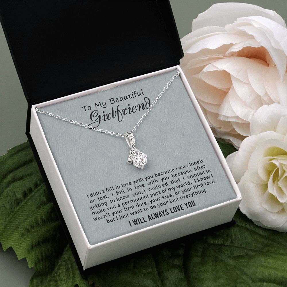To My Girlfriend Necklace from Boyfriend, Personalized Necklace for Women, Luxury Necklace for Girlfriend, Wedding Anniversary Present For Her, Girlfriend Gift Jewelry Christmas Birthday Gift2 Alluring Beauty Necklace