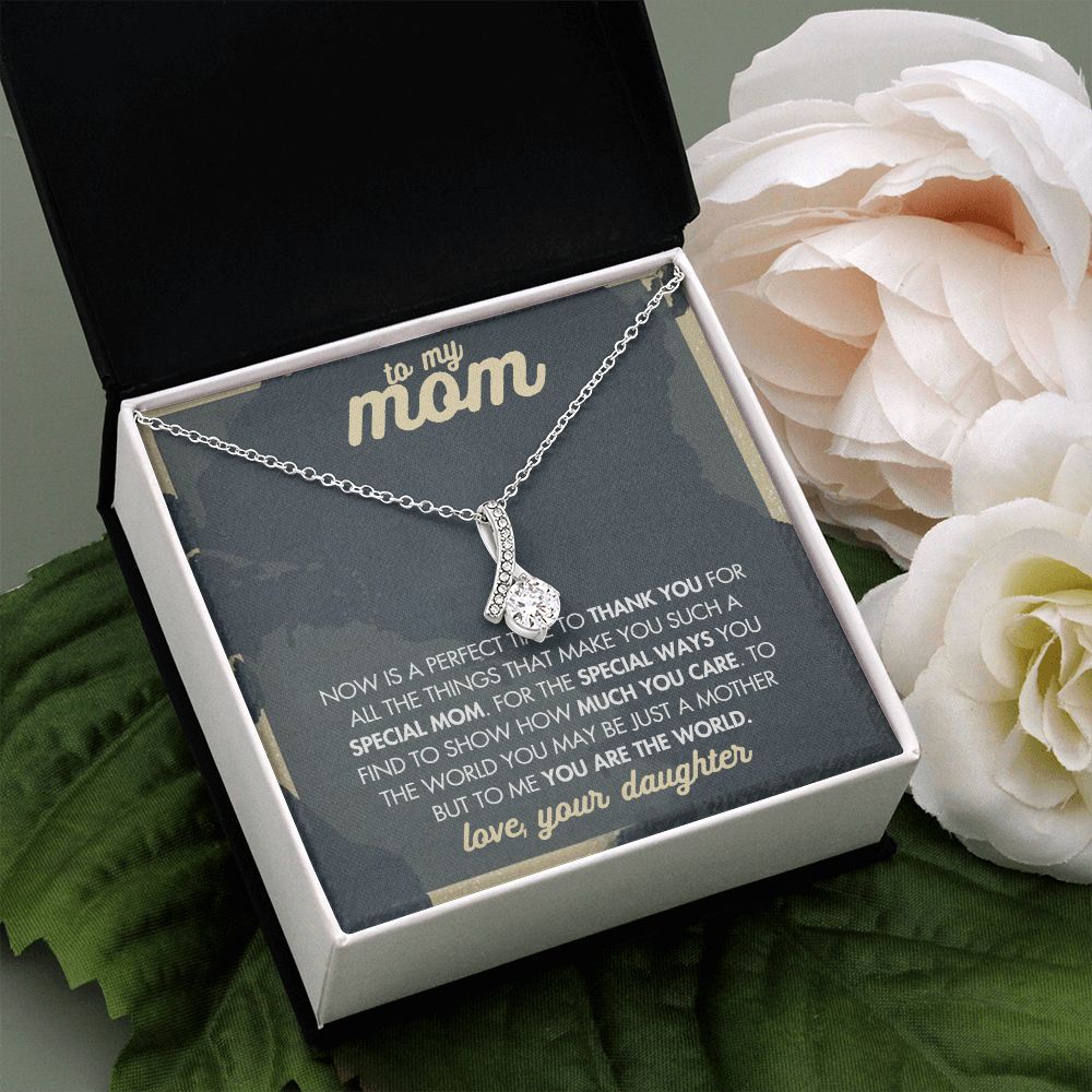 Mom Necklace Gifts for Mom from Daughter to Mom Gifts for Mothers Day from Daughter, To My Mom Necklace from Daughter to Mom Birthday Gifts Necklace with Message Card and Gift Box2237 Alluring Beauty Necklace
