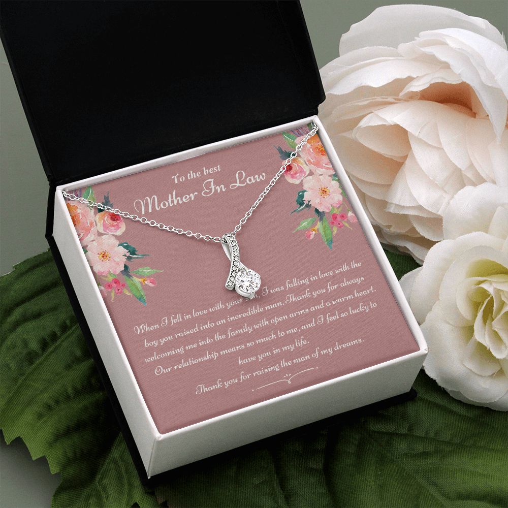 To The Best Mother In Law Gifts, Love Knot Necklace, Mother's Day Necklace Gifts Alluring Beauty Necklace