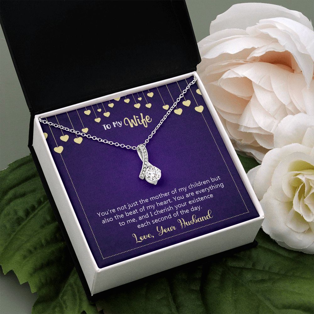 To My Wife Necklace, Wedding Anniversary Jewelry For Women, Necklace For Wife from Husband, Gift For Wife Birthday Gifts From Husband Necklace, Jewelry With Message Card In A Gift Box10 Alluring Beauty Necklace