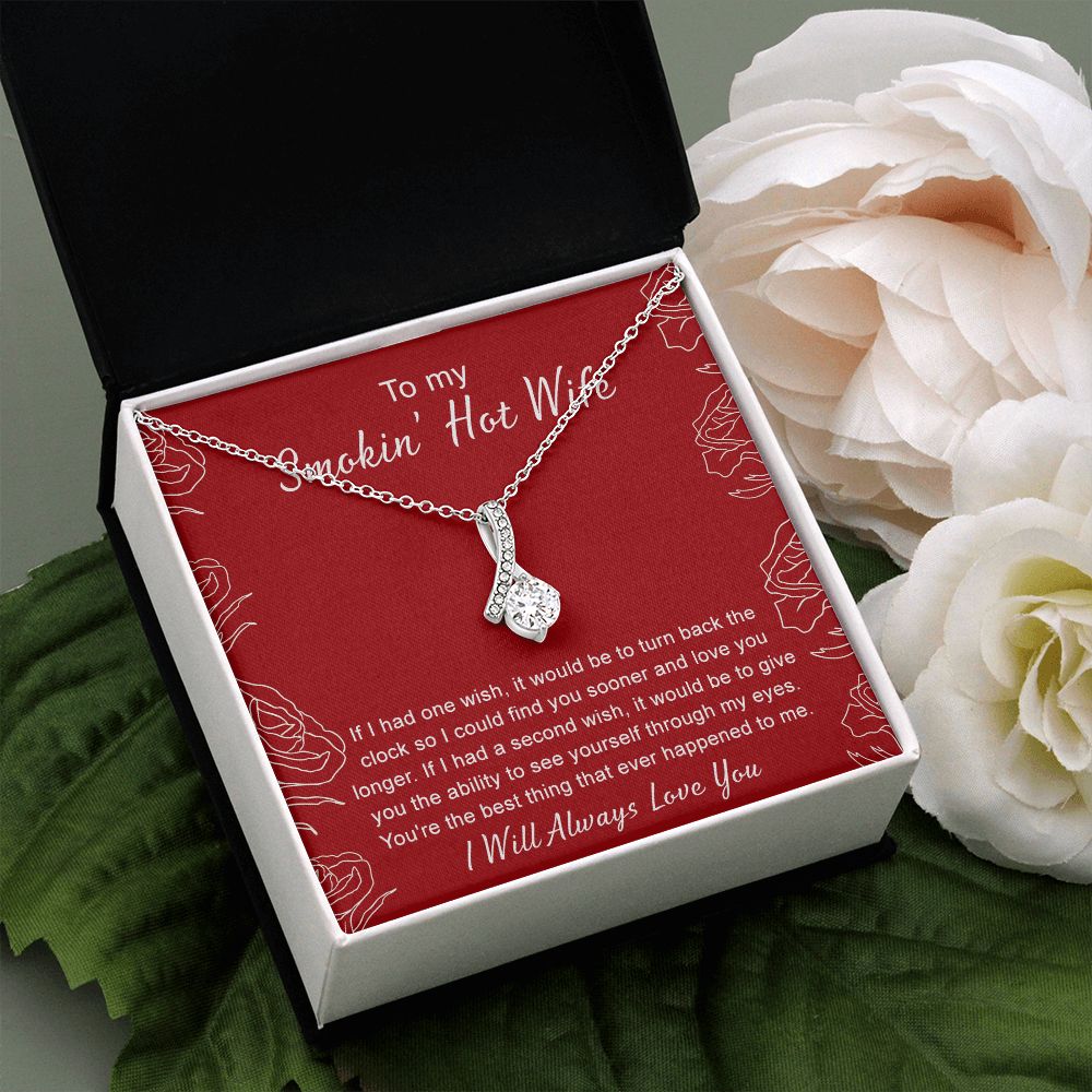 To My Wife Necklace from Husband, Personalized Necklace for Women, Luxury Necklace for Wife from Man Men, Wedding Anniversary Present For Wife, Beautiful Wife Jewelry Christmas Birthday Gifts For Wife4 Alluring Beauty Necklace