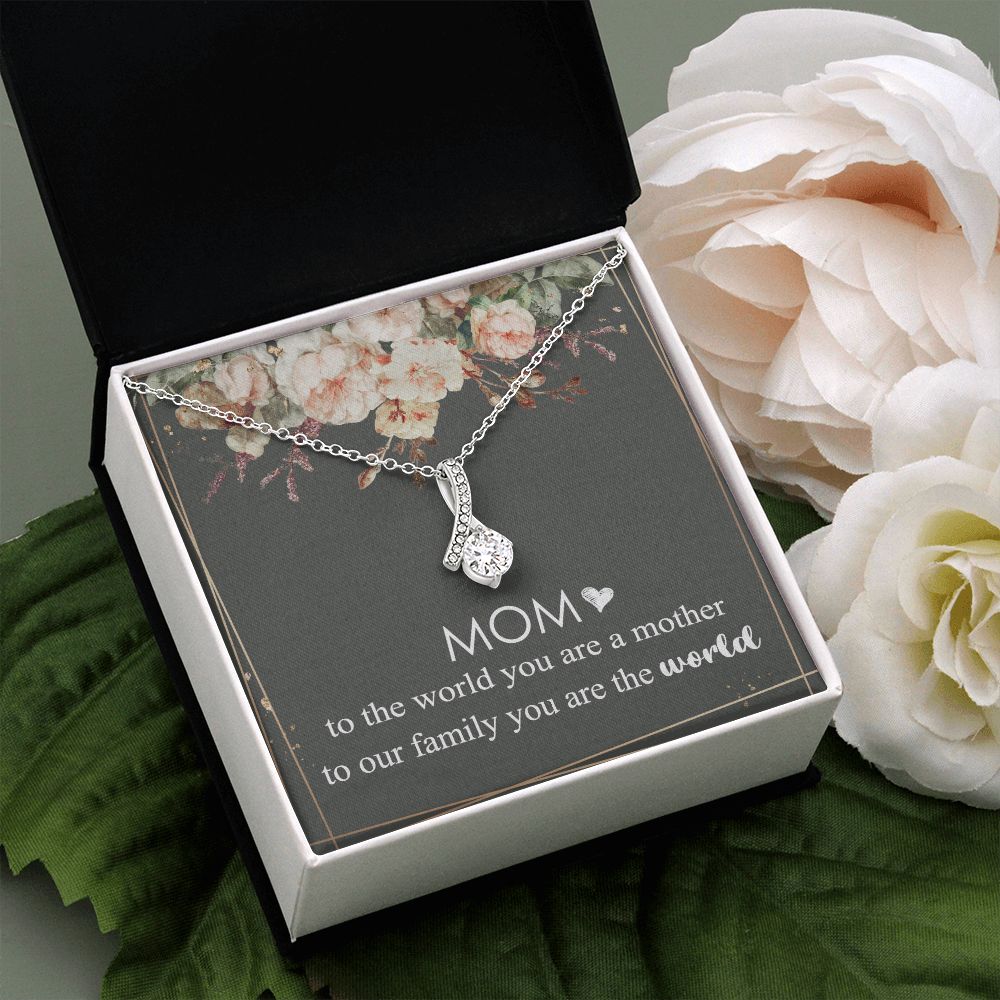Mom Necklace Gifts for Mom from Daughter to Mom Gifts for Mothers Day from Daughter, To My Mom Necklace from Daughter to Mom Birthday Gifts Necklace with Message Card and Gift Box4 Alluring Beauty Necklace