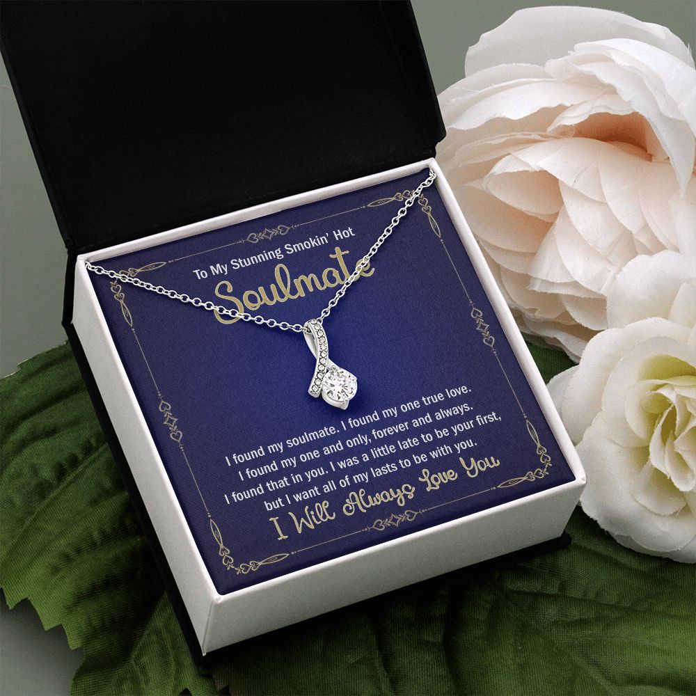 To My Smokin Hot Soulmate Necklace - Wife Gifts From Husband To My Wife Necklace, Gift for Her Romantic, Girlfriend Gifts Necklace for Wife from Men Includes Message Card and Gift Box 6 Alluring Beauty Necklace