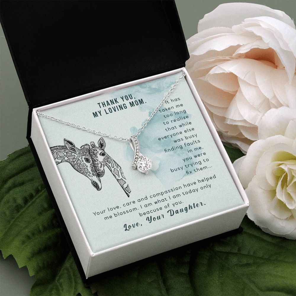 To My Thank You My Loving Mom Giraffe Necklace Pendant Gift From Mom Necklace Gift For To Daughter Birthday Daughter In Law Gift On Birthday Anniversary Gift 30821 Alluring Beauty Necklace