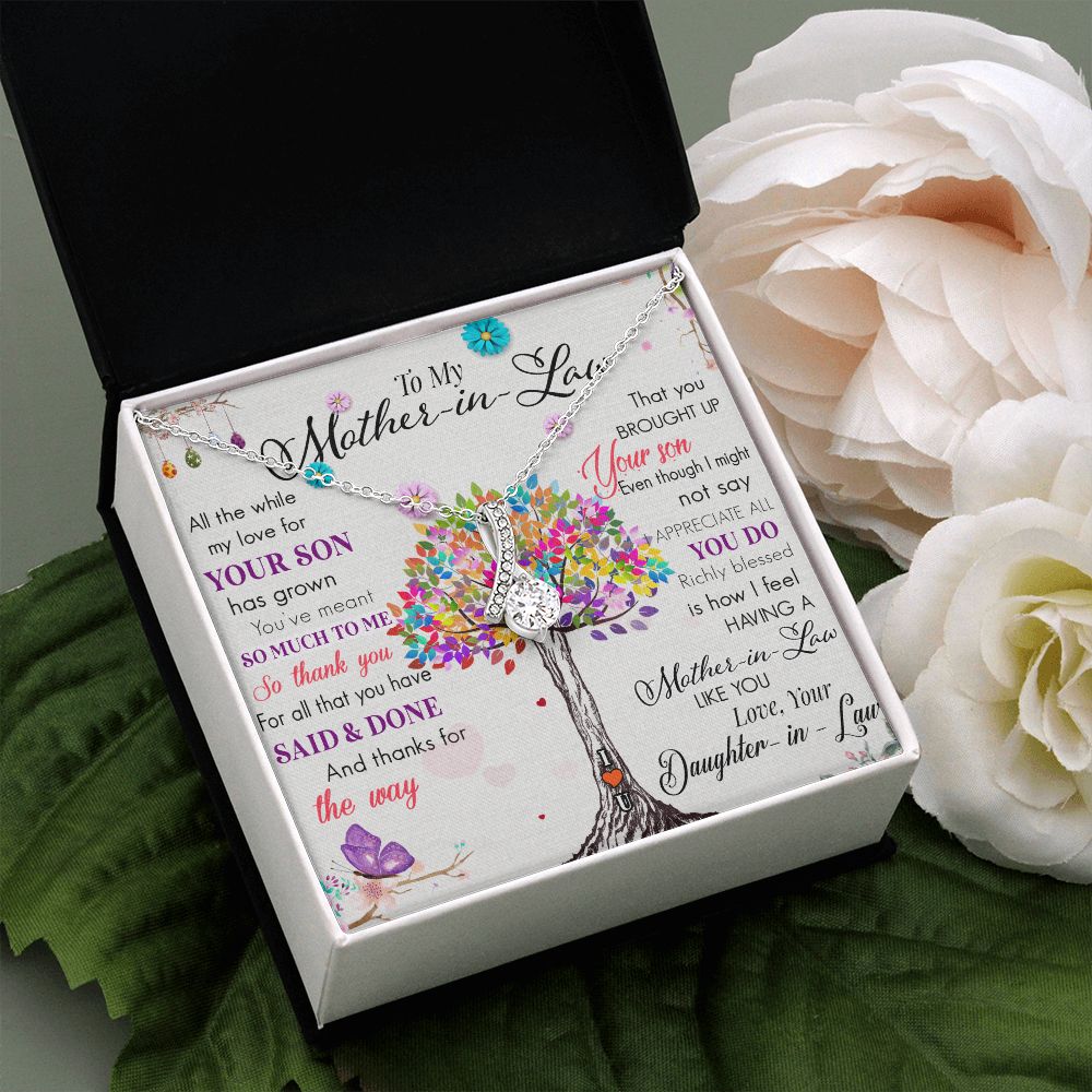 To My Mom Tree Necklace Pendant Gift From Daughter In Law Necklace Said And Done Gift For To Mom Happy Mother's Day Mother In Law Gift On Birthday Anniversary Gift 30821 Alluring Beauty Necklace