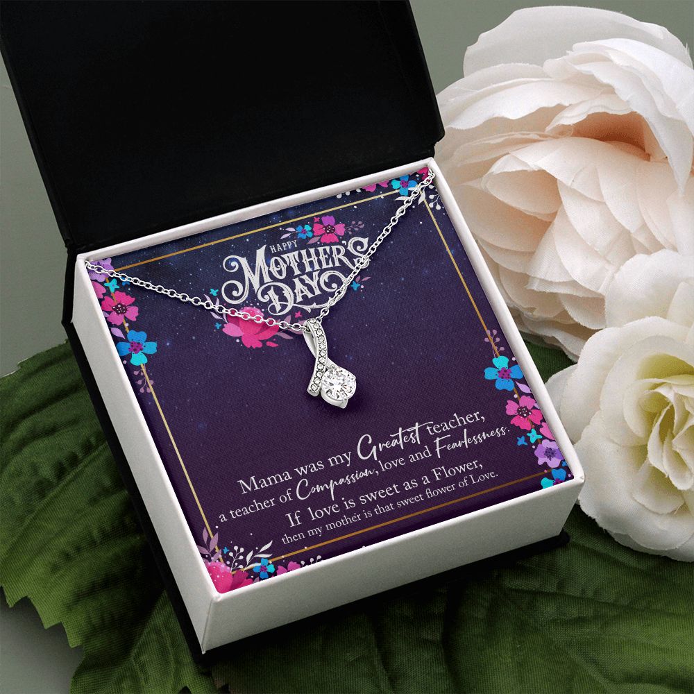 To My Mom Mother Necklace Pendant Gìt From Daughter Or Son Happy Mothers Day Mama Was My Greatest Teacher With Message Card Gift For Mom Alluring Beauty Necklace