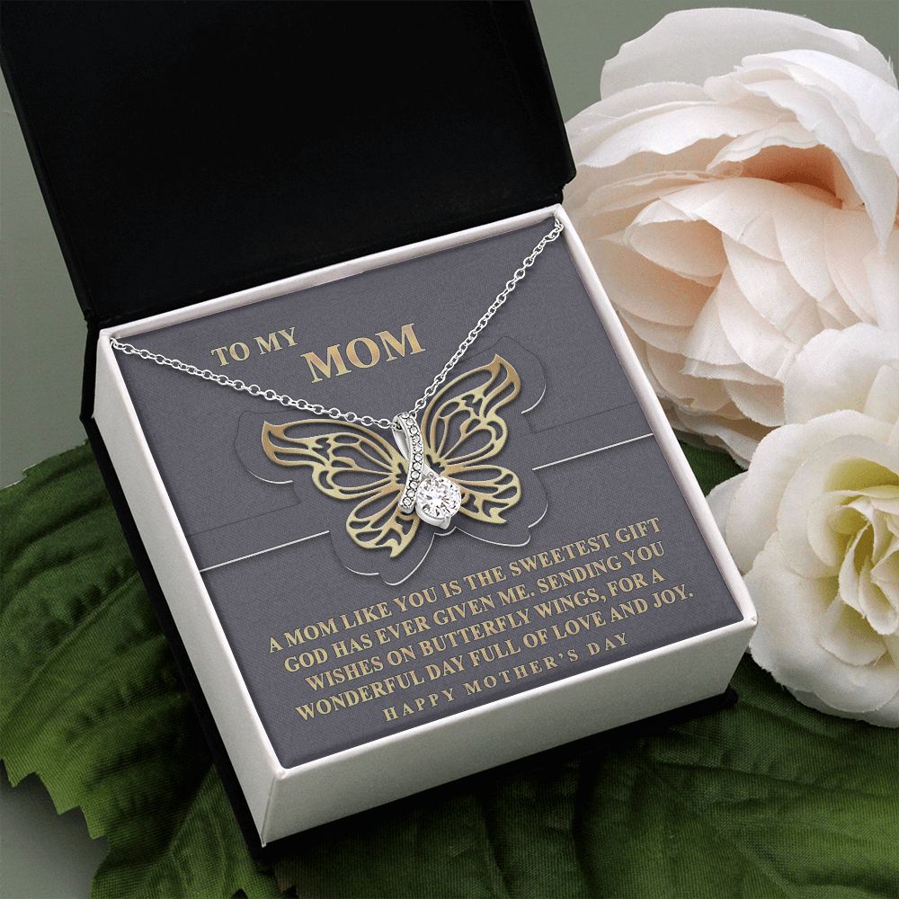 To My Mom Necklace, Gift For Mom, Mother's Day Gift from Daughter, Mom Jewelry Gift for Mothers Day, Birthday Gift for Mother, Moms Gift from Daughter Son, Necklace for Mom Mother 12 Alluring Beauty Necklace