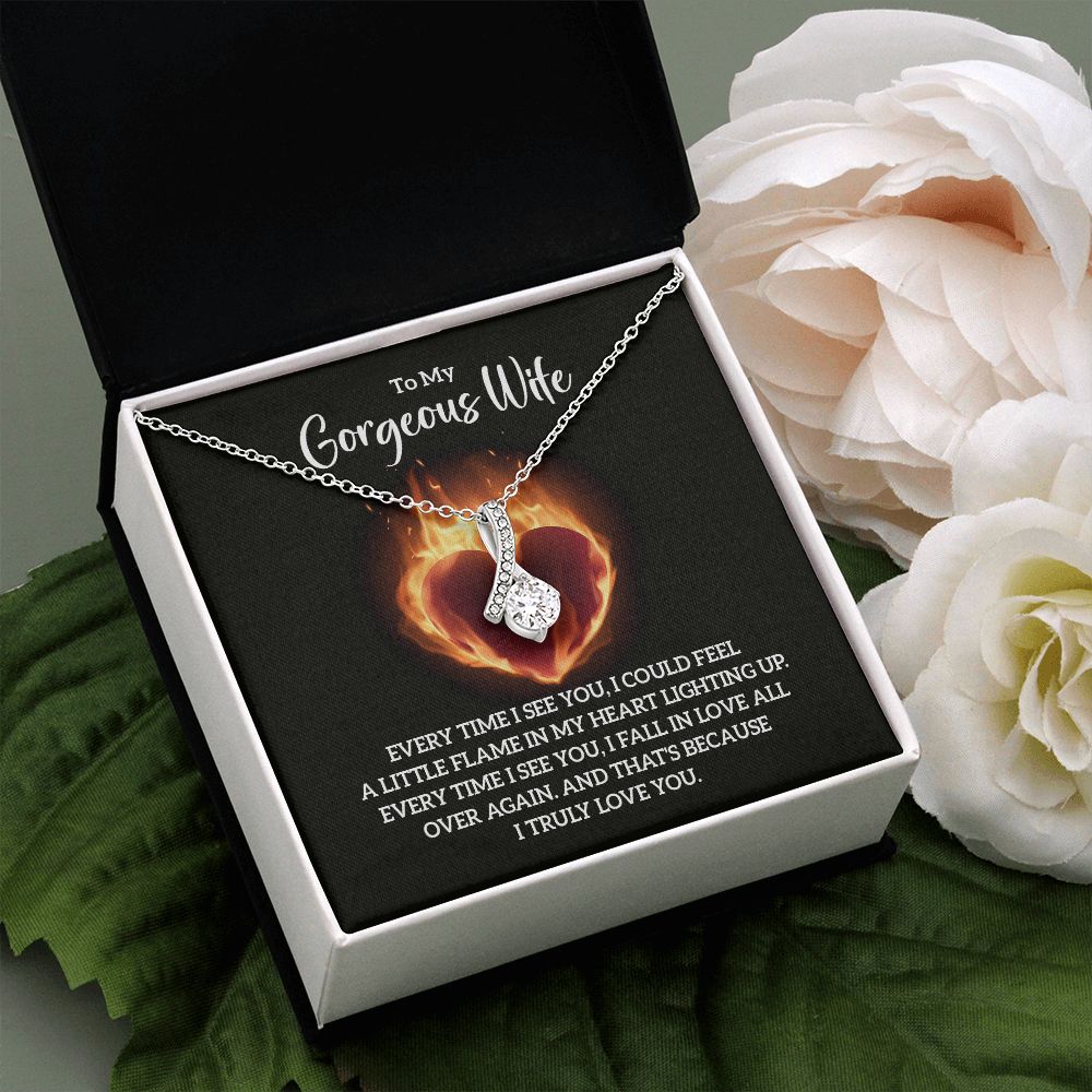 Birthday Gifts For Wife, Necklace Gifts For Wife From Husband, To My Wife Jewelry For Women , To My Wife Necklace  from Husband Wedding Anniversary Present For Wife, Beautiful Wife Jewelry Christmas32 Alluring Beauty Necklace