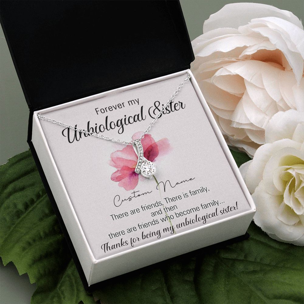 To My Unbiological Sister Necklace for Soul Sister Gift for Big Little Sorority Sister in Law Necklace for Sister Gift Tribe Jewelry Birthday Gift Idea for Best Friend 301 Alluring Beauty Necklace