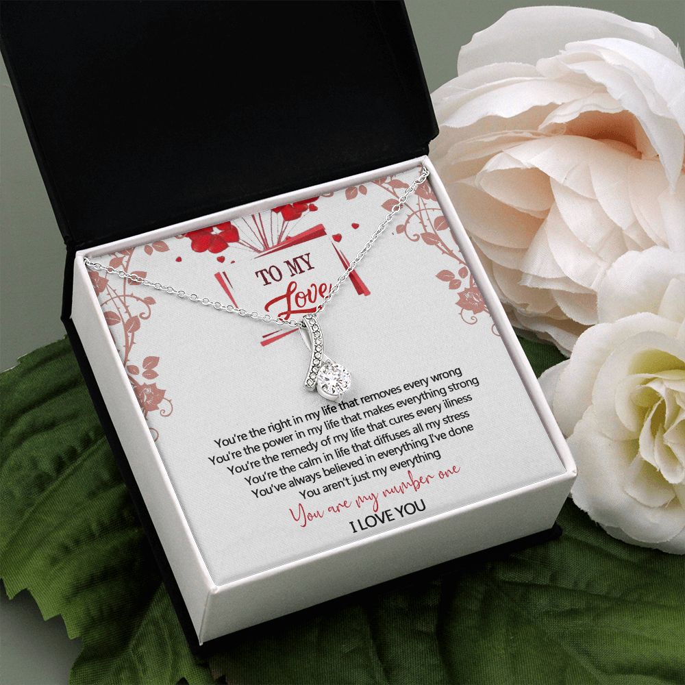 To My Love Interlocking Hearts Necklace With Box Message Card, Gift For My Love Alluring Beauty Necklace