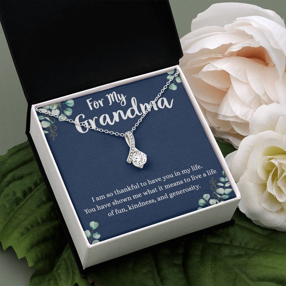 To My Grandma Necklace, Gift for Grandmother Necklace, Mothers Day Gift For Grandma Nana, Grandma Jewelry From Grandchildren GrandKids , Jewelry Box Gift For Grandma Grandmother4 Alluring Beauty Necklace