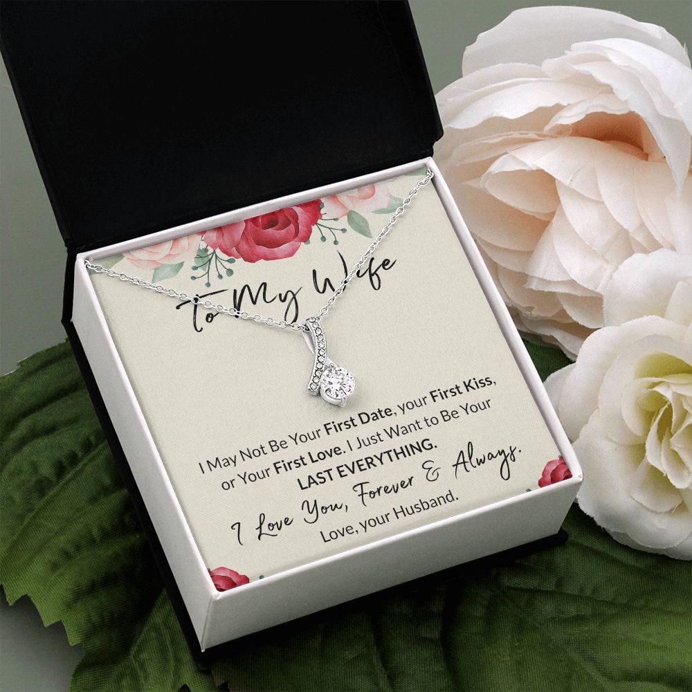 To My Wife Necklace from Husband, Personalized Necklace for Women, Luxury Necklace for Wife from Man Men, Wedding Anniversary Present For Wife, Beautiful Wife Jewelry Christmas Birthday Gift For Wife18 Alluring Beauty Necklace