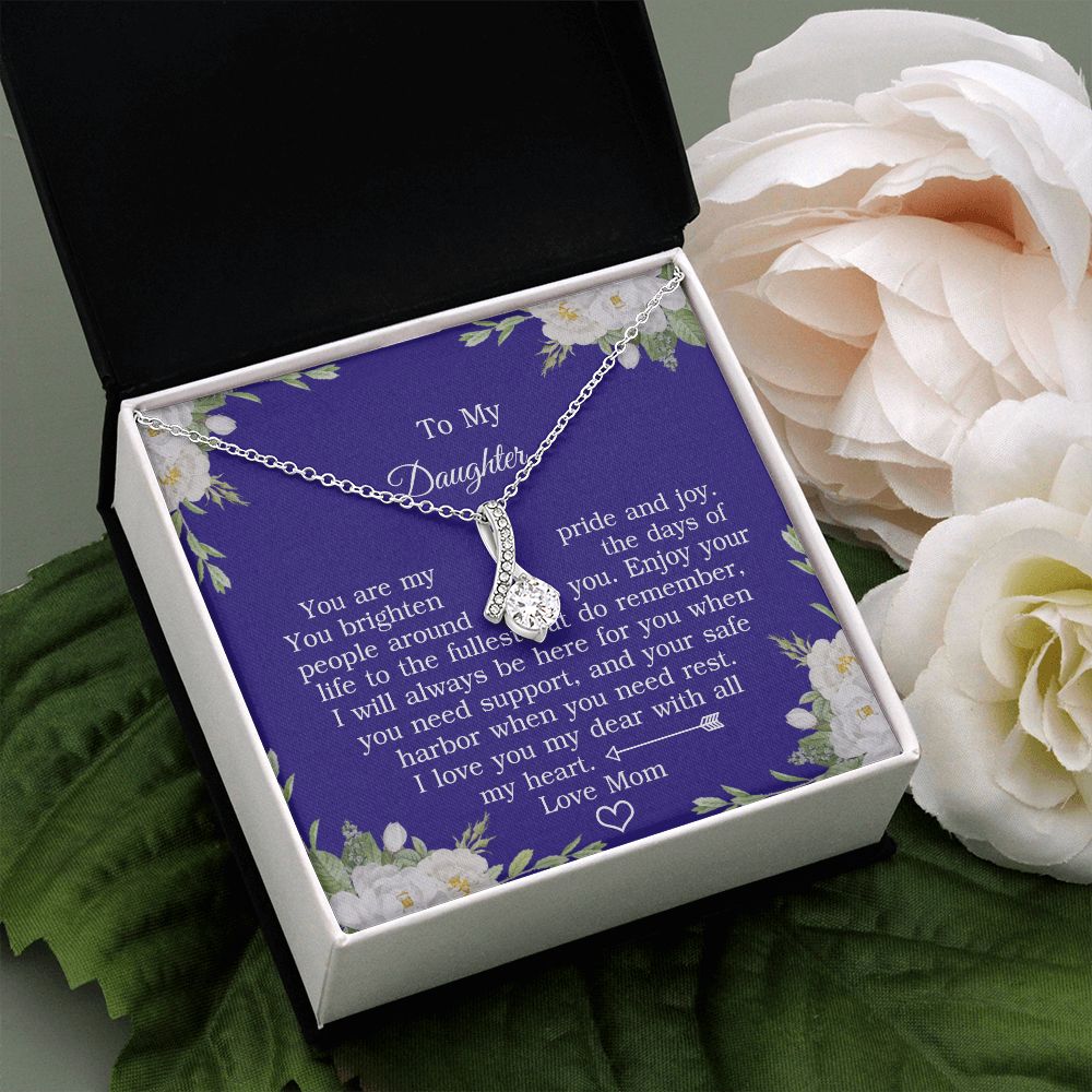 Mother Daughter Gift Ideas, To My Daughter Gift Necklace from Mom, Jewelry Pendant Present for Daughter, Birthday Christmas Gift Graduation Gifts for Daughters, Mother and Daughter Necklace 2137 Alluring Beauty Necklace