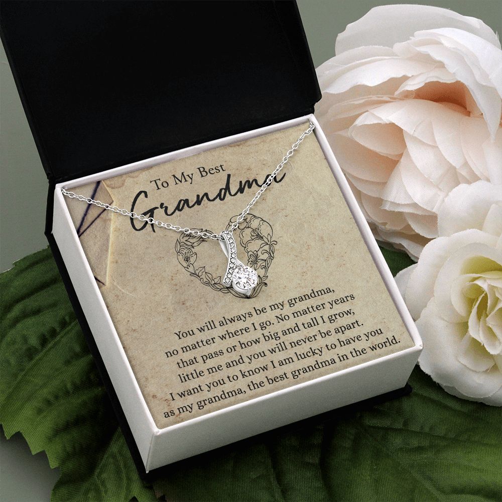To My Grandma Necklace, Gift for Grandmother Necklace, Mothers Day Gift For Grandma Nana, Grandma Jewelry From Grandchildren GrandKids , Jewelry Box Gift For Grandma Grandmother6 Alluring Beauty Necklace