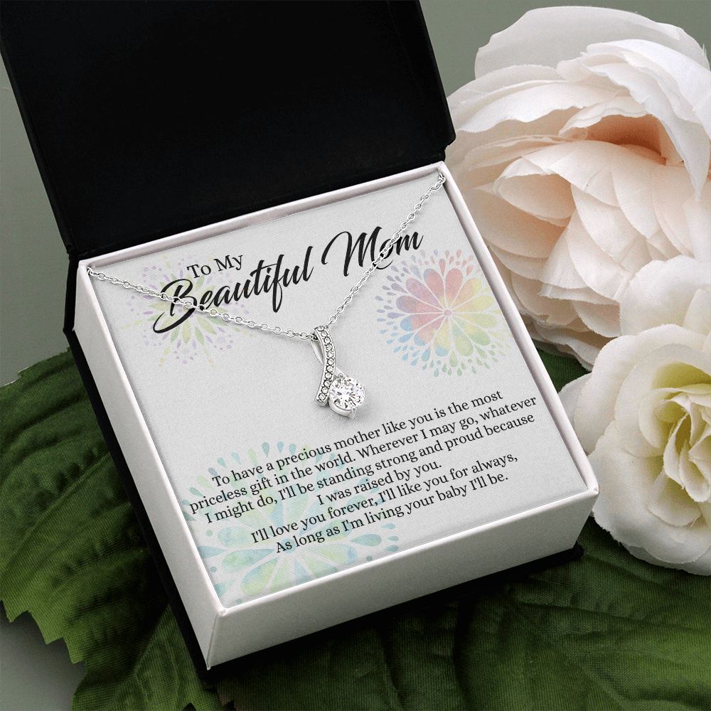 To My Mom Necklace, Gift For Mom, Mother's Day Gift from Daughter, Mom Jewelry Gift for Mothers Day, Birthday Gift for Mother, Moms Gift from Daughter Son, Necklace for Mom Mother 4 Alluring Beauty Necklace