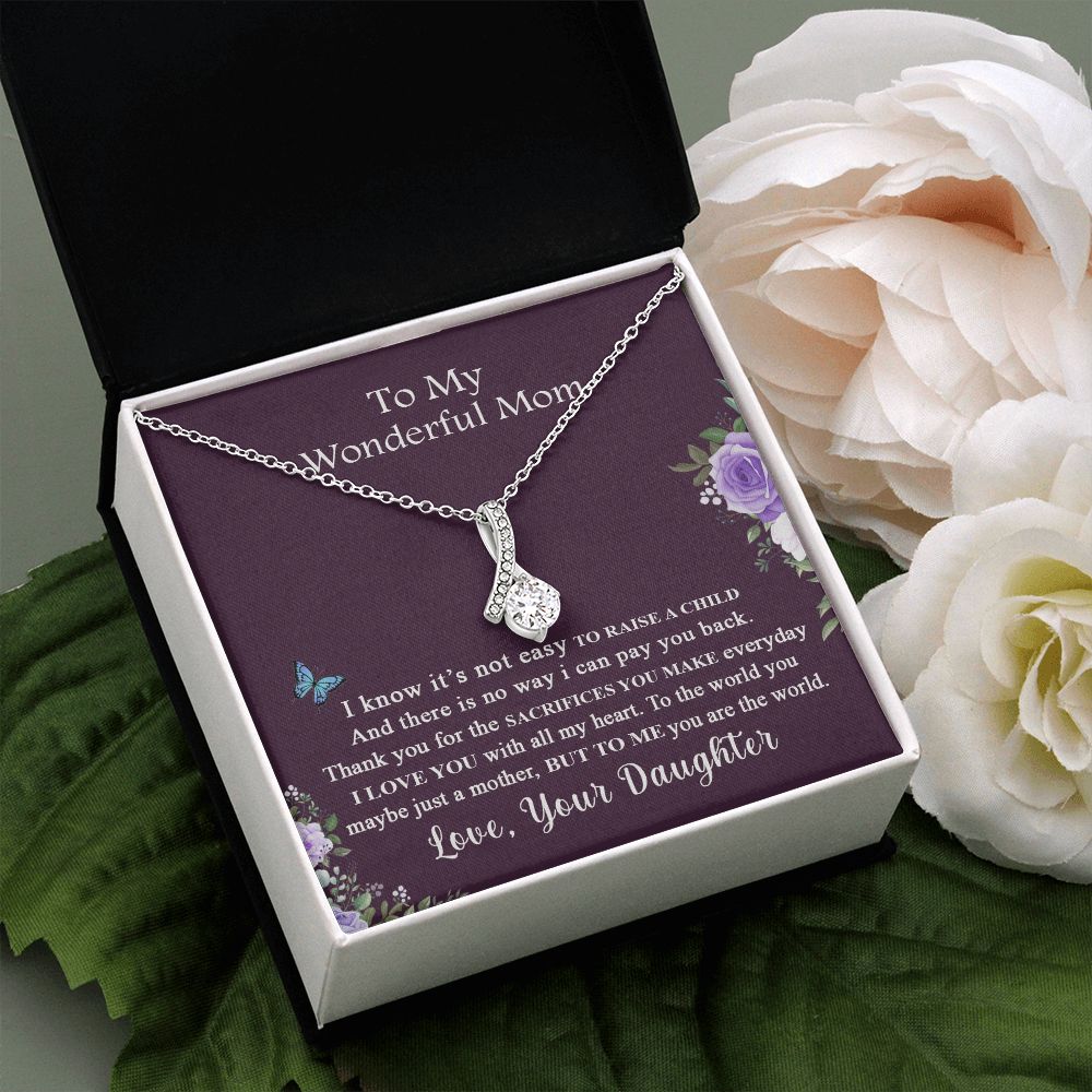 Mom Necklace Gifts for Mom from Daughter to Mom Gifts for Mothers Day from Daughter, To My Mom Necklace from Daughter to Mom Birthday Gifts Necklace with Message Card and Gift Box2231 Alluring Beauty Necklace