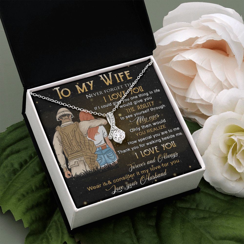 Birthday Gifts For Wife, Necklace Gifts For Wife From Husband, To My Wife Jewelry For Women , To My Wife Necklace  from Husband Wedding Anniversary Present For Wife, Beautiful Wife Jewelry Christmas21 Alluring Beauty Necklace