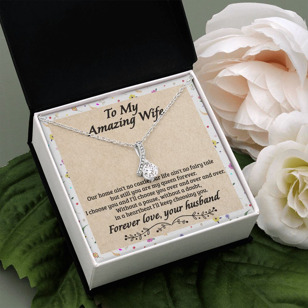 Birthday Gifts For Wife, Necklace Gifts For Wife From Husband, To My Wife Jewelry For Women , To My Wife Necklace  from Husband Wedding Anniversary Present For Wife, Beautiful Wife Jewelry Christmas18 Alluring Beauty Necklace